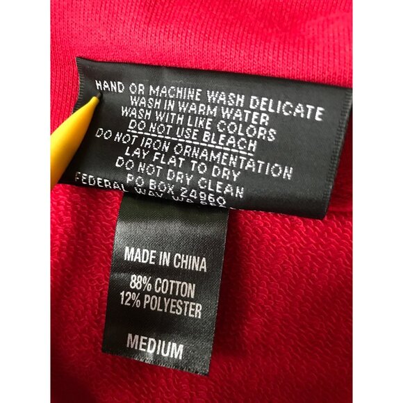 Christine Alexander MEDIUM RED SWAROVSKI Cotton Sweatshirt Pockets SPORT GYM DAN - Picture 8 of 8